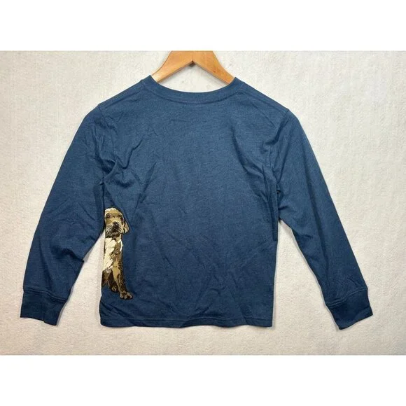 Carhartt Girls Long Sleeve Puppies Graphic T-Shirt Dog Blue Kids Size Medium M - Picture 5 of 6